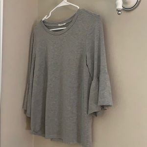 Grey bell sleeve top